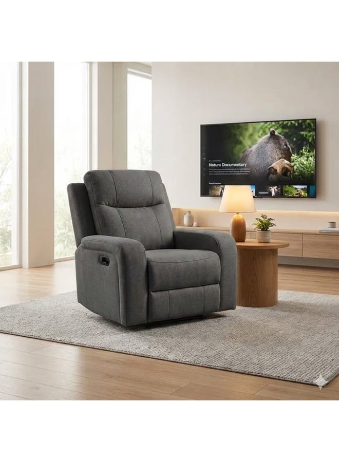 UNIKSAR Ultra-Luxury Recliner Chair with Dual Cup Holders, Side Pockets & 360° Swivel | Premium Ergonomic Reclining Armchair with Adjustable Backrest & Footrest | Soft Fabric Upholstery for Living Room, Office & Home Theater - Image 3